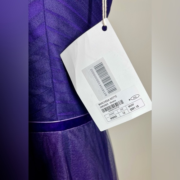 Marchesa Notte | Off The Shoulder High-Lo | Ombre Tulle Gown | Women’s 12 - Picture 7 of 10